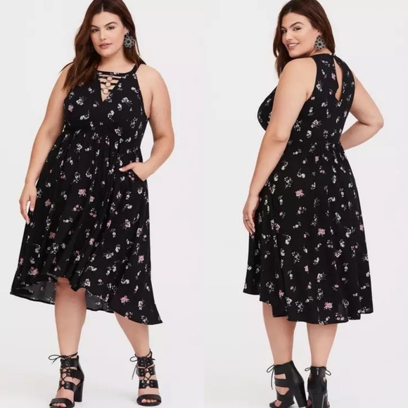 torrid Dresses & Skirts - Torrid | Floral Challis High Neck Dress
